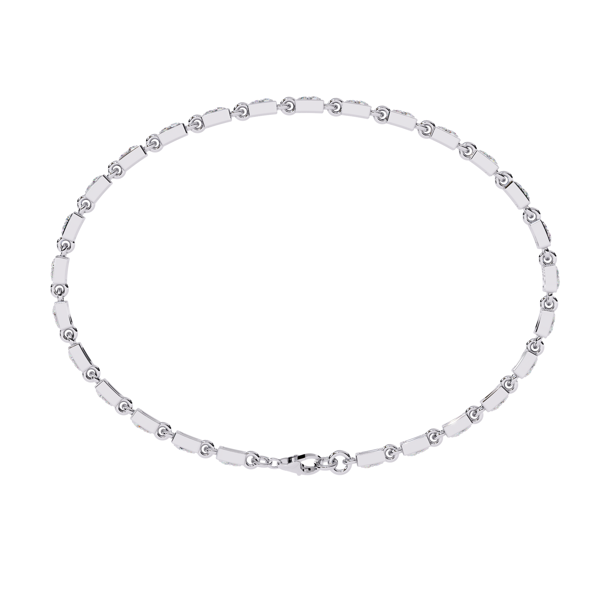 Solitairekart 0.45ct Two-Tone Square Set Natural Diamond Bracelet-HI Color, VS-SI Clarity
